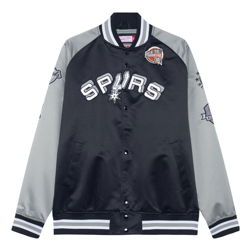 Bomber jakna Mitchell & Ness NBA Spurs Hof Satin Jacket Črna | OJBF6860-SASYYTPABKGY