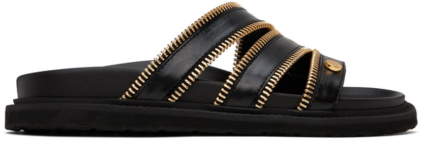 Nega čevljev Moschino Moschino Zipper Detail Sandals Črna | MA28183G1I MJ5 000