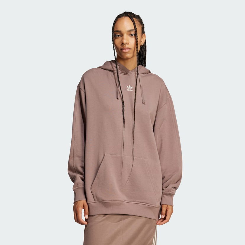 Pulover adidas Performance Essentials Loose French Terry Hoodie Rjava | JC8981
