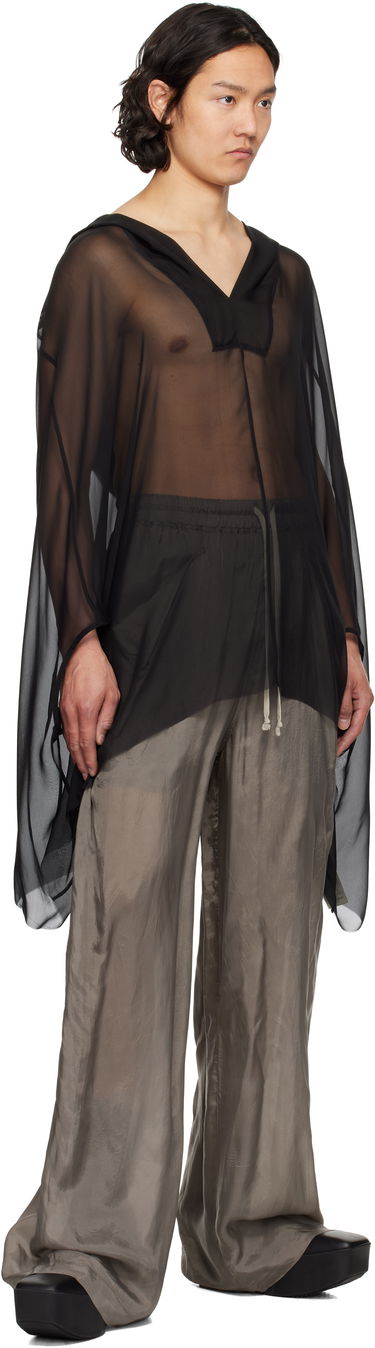 Pleteni pulover Rick Owens Rick Owens Hollywood Hooded Kaftan Črna | RR01E5505 S, 3