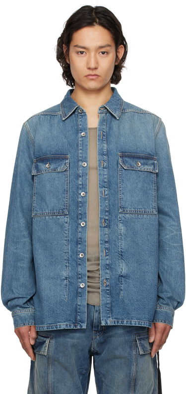 Srajce Rick Owens Rick Owens DRKSHDW Denim Overshirt Modra | DU01E3755 DWB, 0