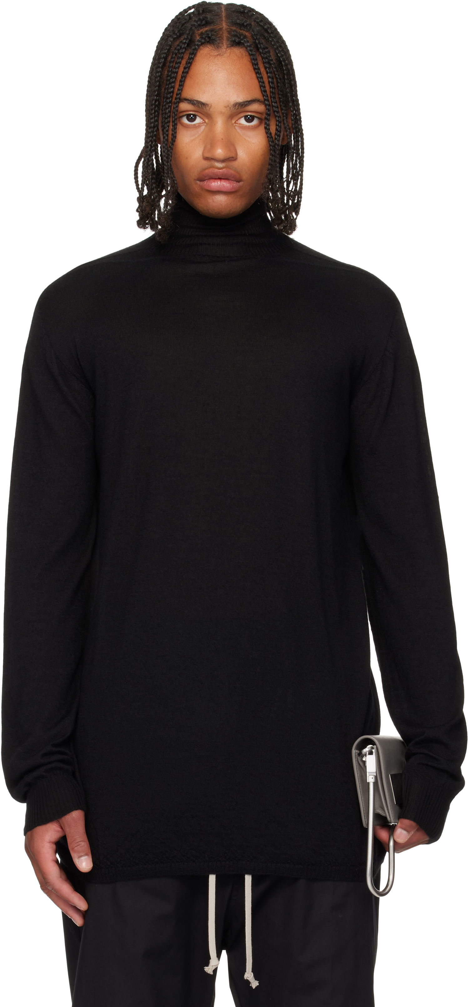 Pleteni pulover Rick Owens Rick Owens Concordians Oversized Turtleneck Sweater Črna | RU02E1626 WS, 0