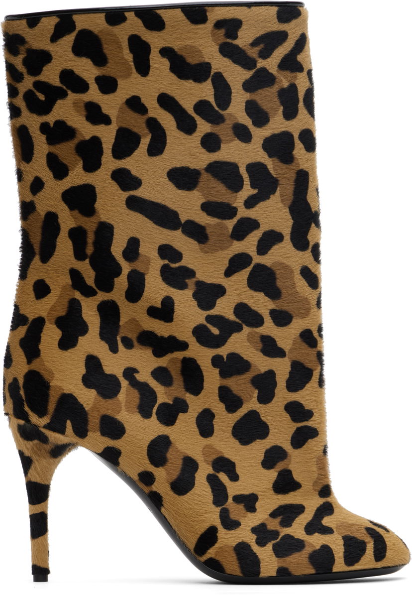 Oblačila Alaïa ALAÏA Low 90 Leopard Print Calf Hair Boots Rjava | AA3B098CK205