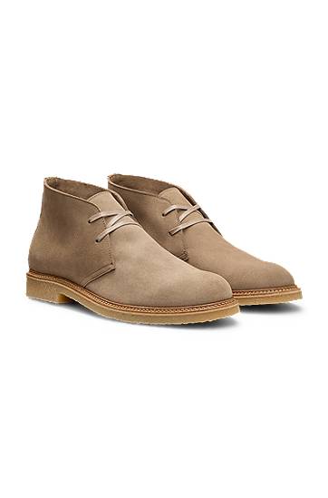 Oblačila BOSS Suede Desert Boots Bež | 50548077
