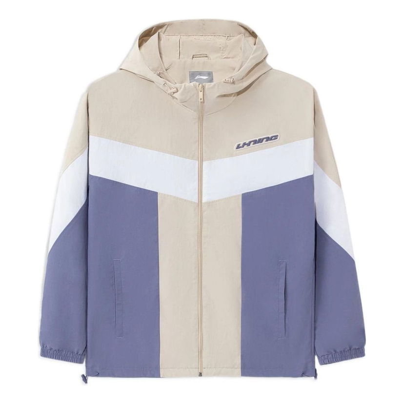 Vetrovka Li-Ning Sports Living Series Colorblock Hooded Jacket Bež | AFDS033-3