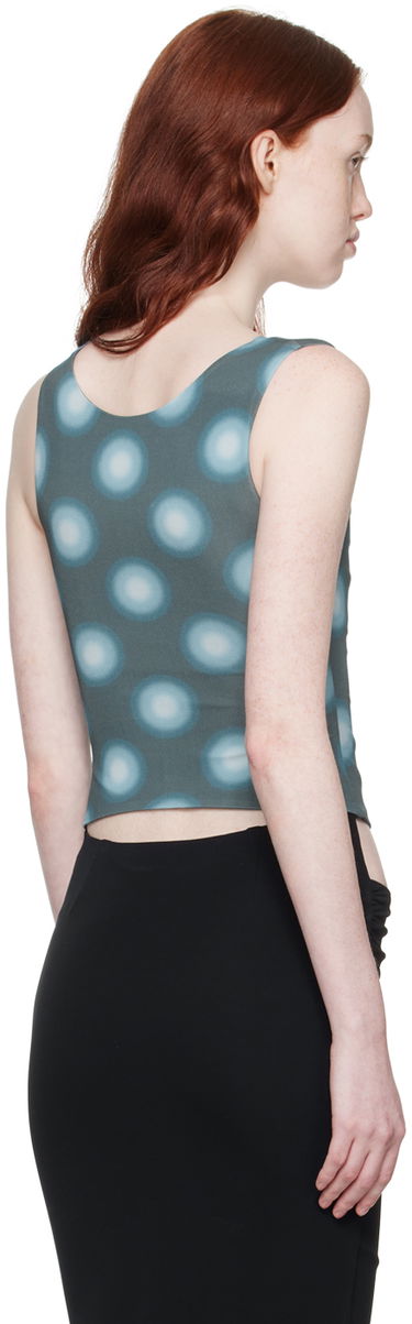Majica brez rokavov Miaou Miaou Luna Polka Dot Tank Top Modra | 7110VC2GRB, 2