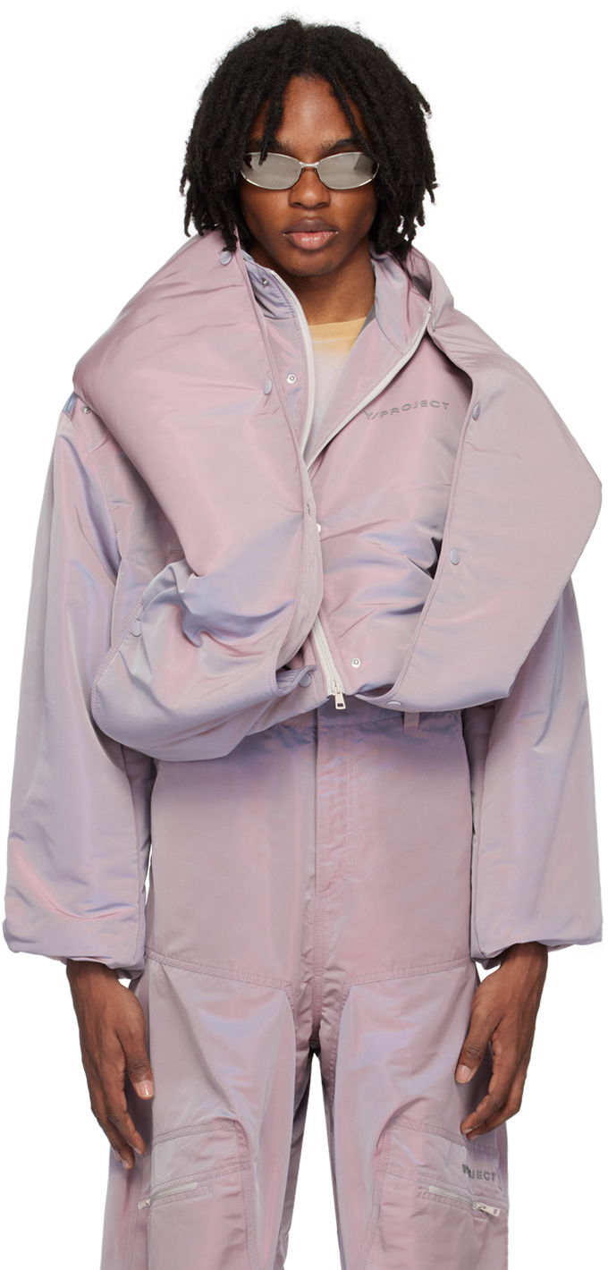 Puhovka Y/PROJECT Purple Snap Off Puffer Jacket Lila | 103JA001