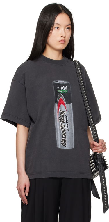 Majica Alexander Wang Alexander Wang Unisex Battery Logo-Print Graphic T-Shirt Črna | UCC2251832, 1