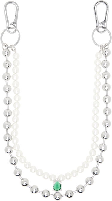 Obeski za ključe VEERT The Ball Pearl Chain With Green Stone Zelena | KEYCH2, 2