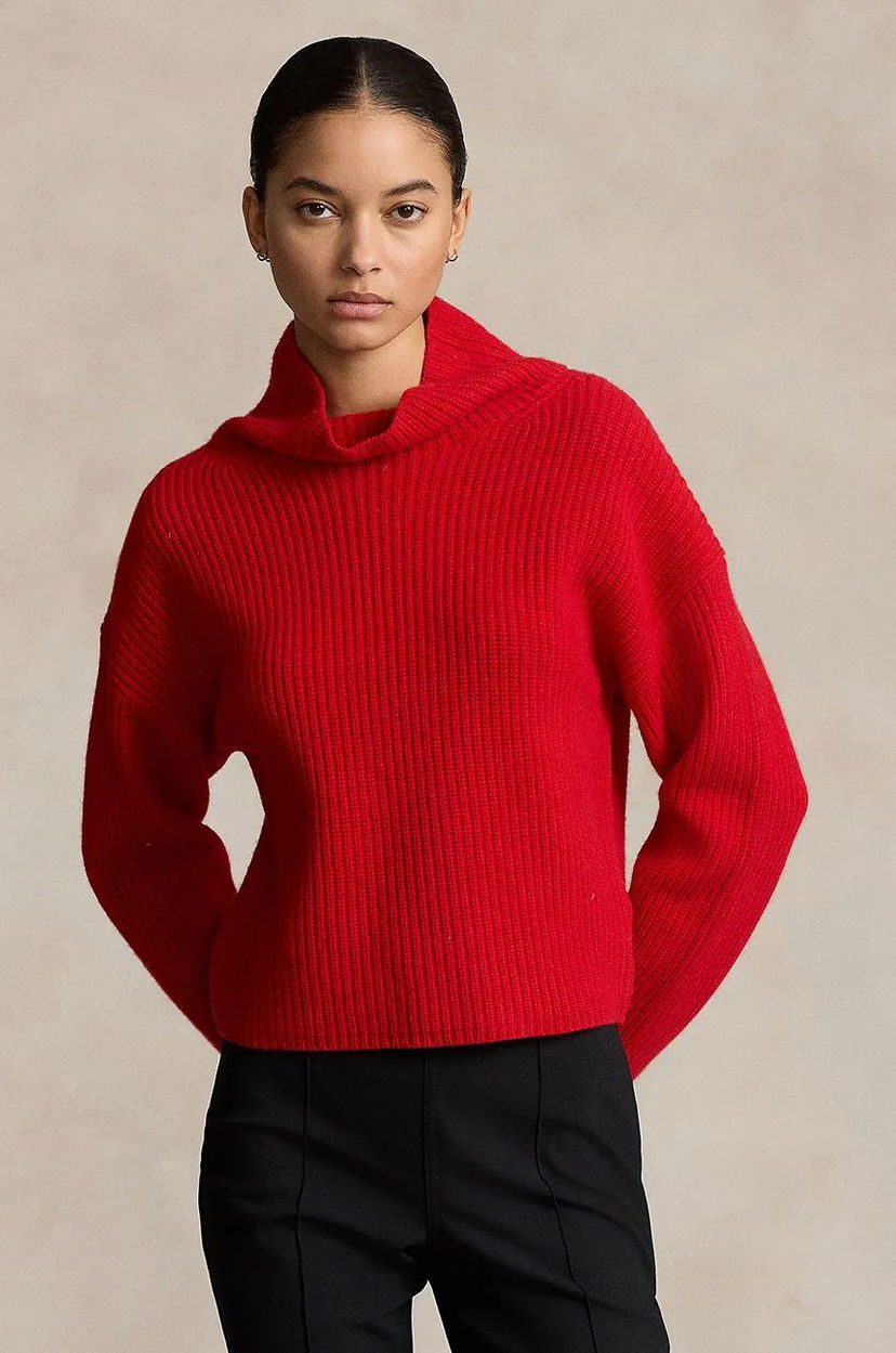 Pleteni pulover Polo by Ralph Lauren Wool Turtleneck Sweater Rdeča | 211910459