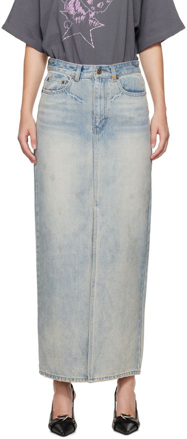 Krila We11done We11done Washed Denim Maxi Skirt Modra | WD-DS2-24-373-W-SK, 0