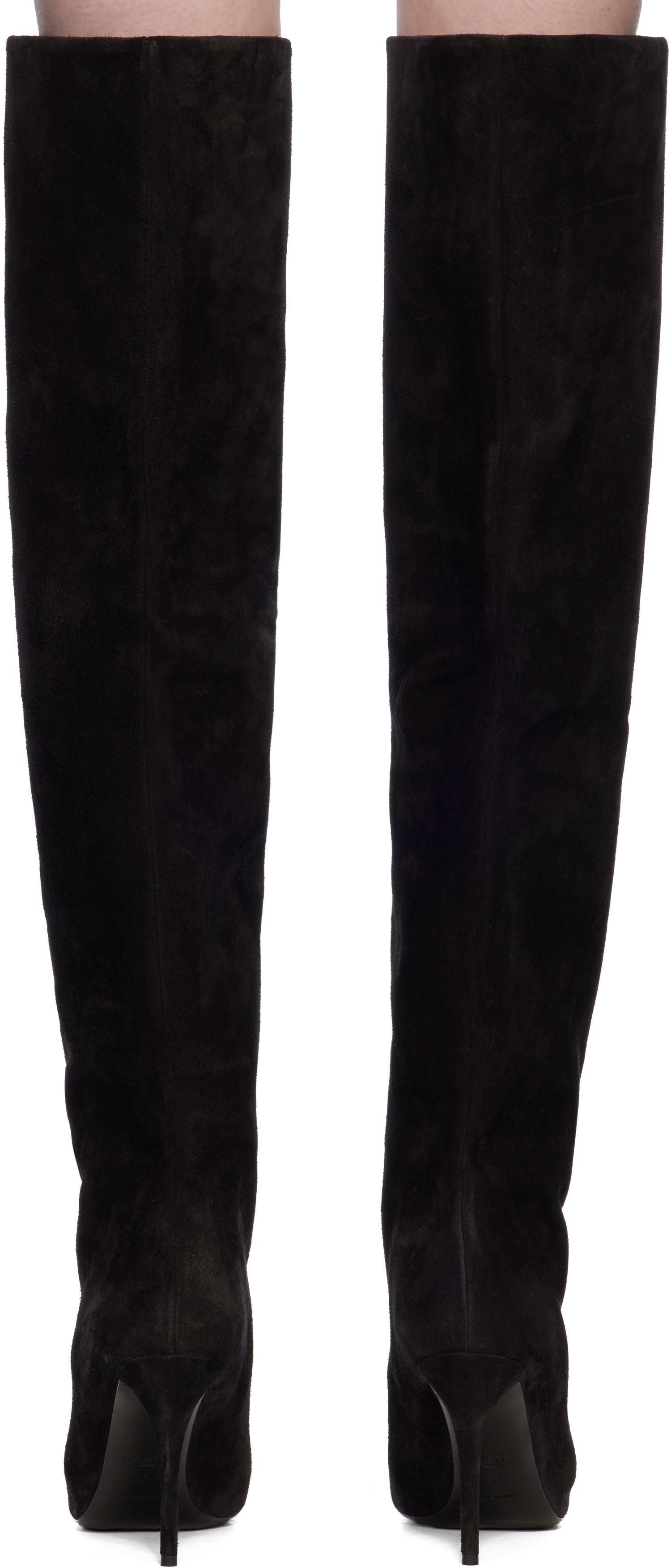 Nega čevljev Alaïa ALAÏA Suede Knee-High Boots Črna | AA3O056CK177, 1