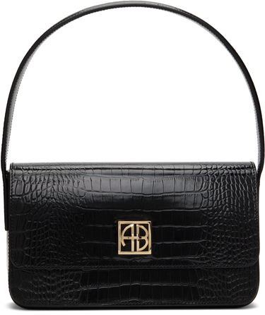 Torbica Anine Bing Crocodile Embossed Leather Shoulder Bag Črna | A-13-10232-010, 0