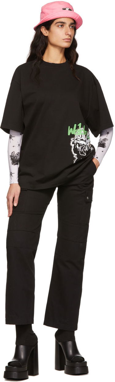 Majica We11done We11done Semi-Sheer Long Sleeve T-Shirt with Bunny Print Bela | WD-TT1-22-577-W-WH, 3