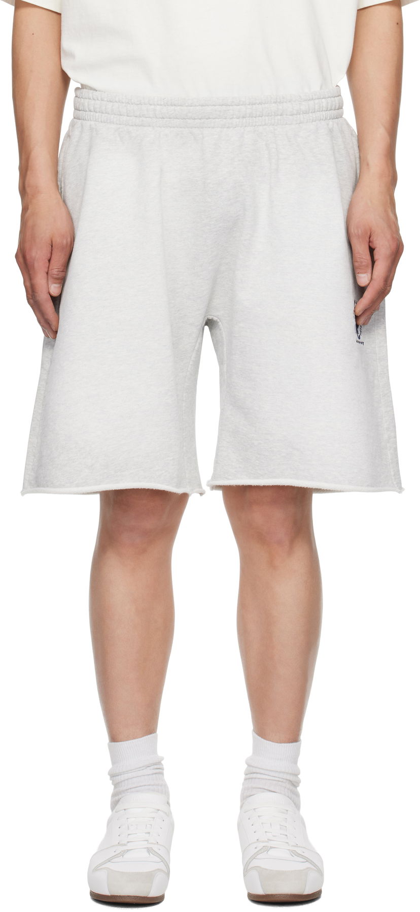 Kratke hlače Alexander Wang Alexander Wang Oversized Cotton Terry Sweat Shorts Siva | UCC2254118