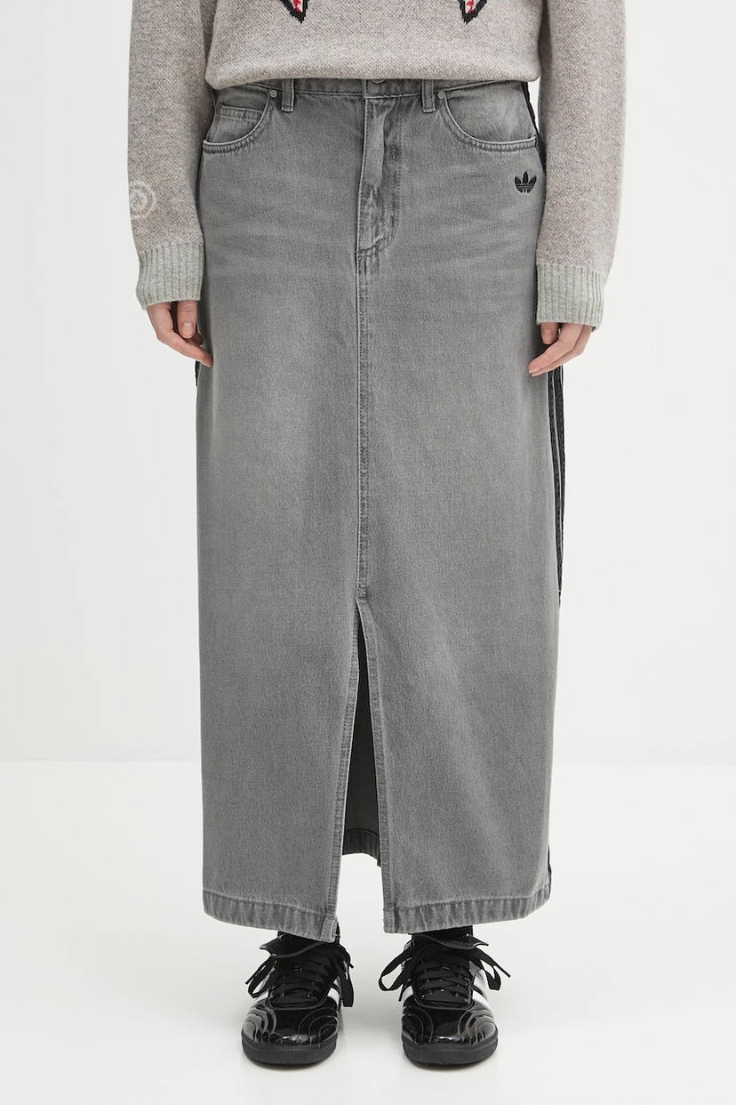 Krila adidas Originals adidas Originals Denim Maxi Skirt Siva | JW2659