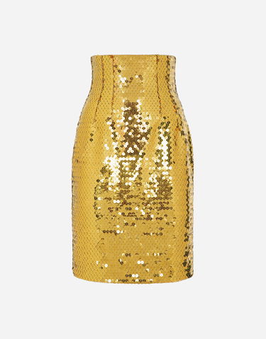 Krila Dolce & Gabbana High-waisted Sequined Midi Skirt Rumena | F4CRETHLMYDA0893, 0