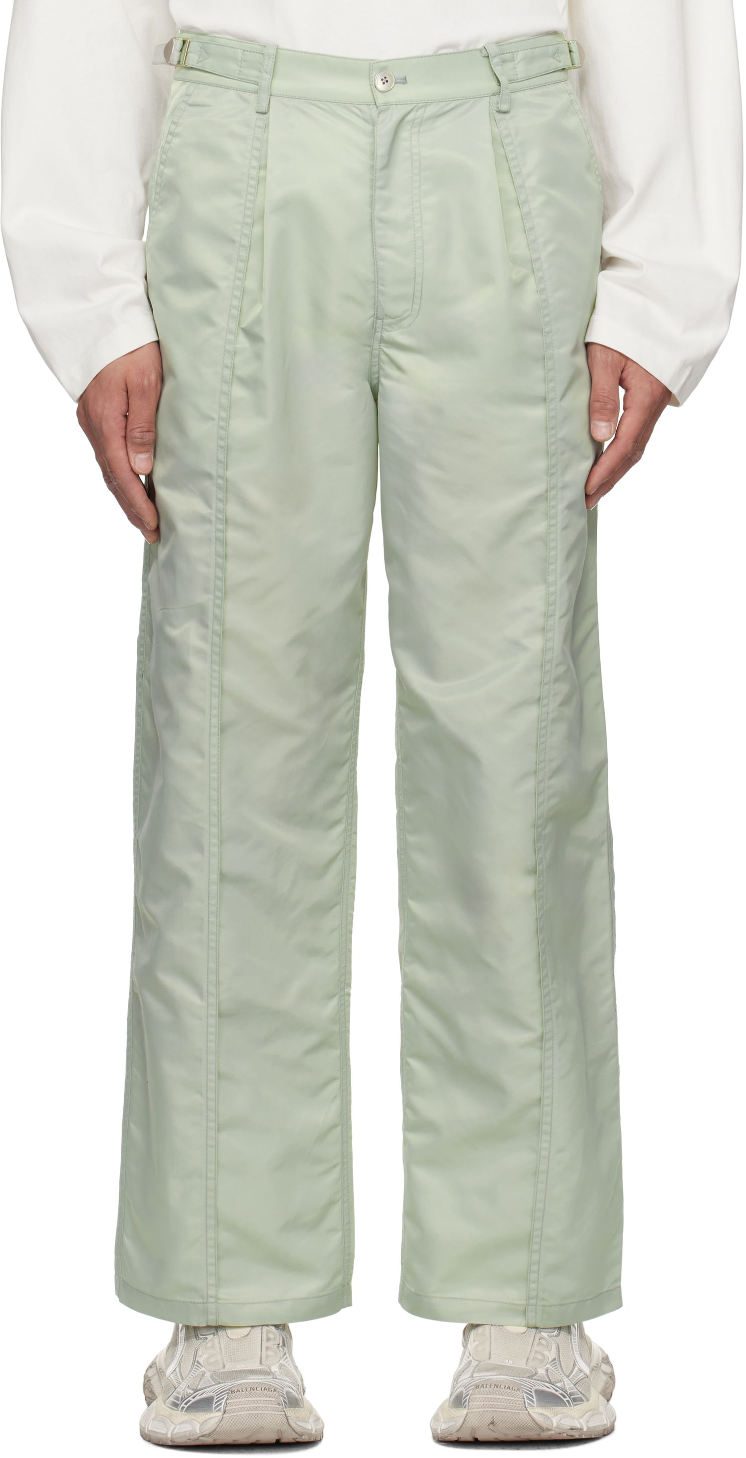 Hlače Feng Chen Wang Feng Chen Wang Nylon Trousers Zelena | FUS19TR31, 0