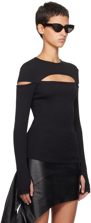 Pleteni pulover Helmut Lang Helmut Lang Slash Long Sleeve T-Shirt Črna | N09HW509, 1