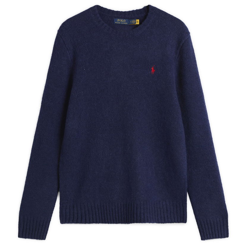 Pleteni pulover Polo by Ralph Lauren Brushed Shetland Knit Jumper Mornarica | 710918805501-BLU