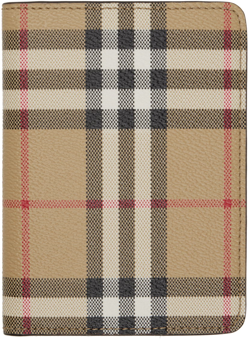 Denarnica Burberry Check Passport Holder Bež | 8073975