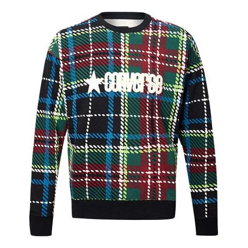 Pleteni pulover Converse Converse Plaid Crewneck Sweatshirt Večbarvna | 10019970-057