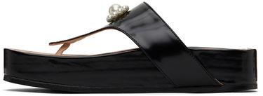 Obleke Simone Rocha Simone Rocha Pearl Thong Platform Sandals Črna | SLD47D 0740, 2