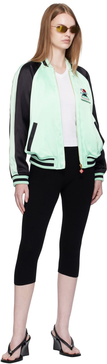 Bomber jakna Casablanca Casablanca Embroidered Satin Bomber Jacket Zelena | WPF25-JK-373-01, 3
