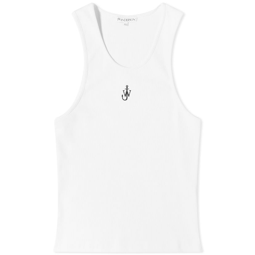 Majica brez rokavov JW Anderson Anchor Embroidery Tank Vest Bela | JO0205-PG1512-001