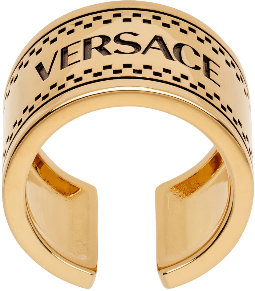 Prstan Versace Gold 90s Vintage '' Logo Ring Kovinski | 1015199_1A00620