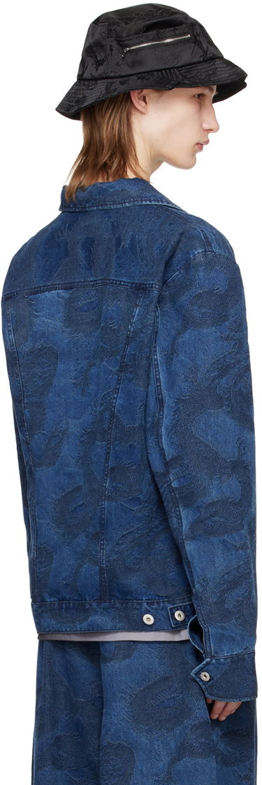 Jakna Feng Chen Wang Feng Chen Wang Dragon Print Denim Jacket Modra | FUS17JK20, 2