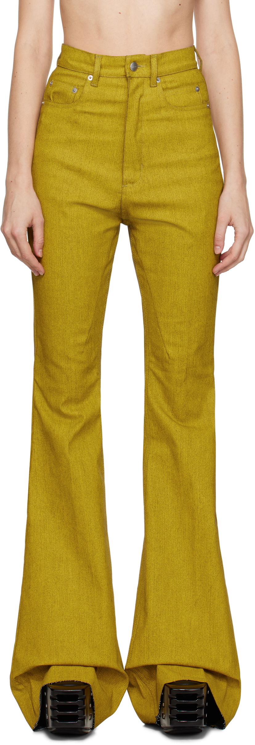 Kavbojke Rick Owens Bootcut Jeans Rumena | RO02D3329 SMT