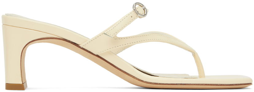 Oblačila Aeyde Aeyde Giselle Heeled Thong Sandals Bež | A11-HS-GLIS55TB27-SS24-100-028