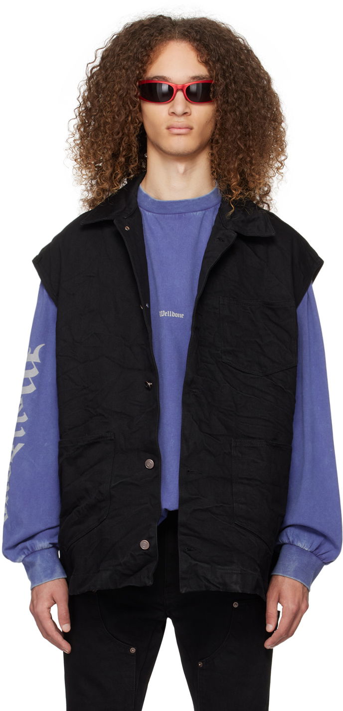 Telovnik We11done We11done Oversized Denim Vest Črna | WD-DV0-24-394-U-BK, 0