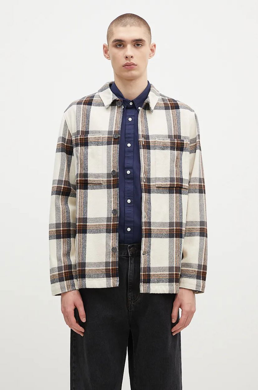 Srajce FJÄLLRÄVEN Relaxed Fit Flannel Overshirt Bela | F12600226.113.555