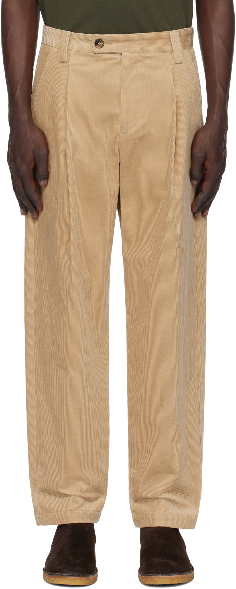 Hlače A.P.C. Renato Corduroy Pants Bež | COHHO-H08428