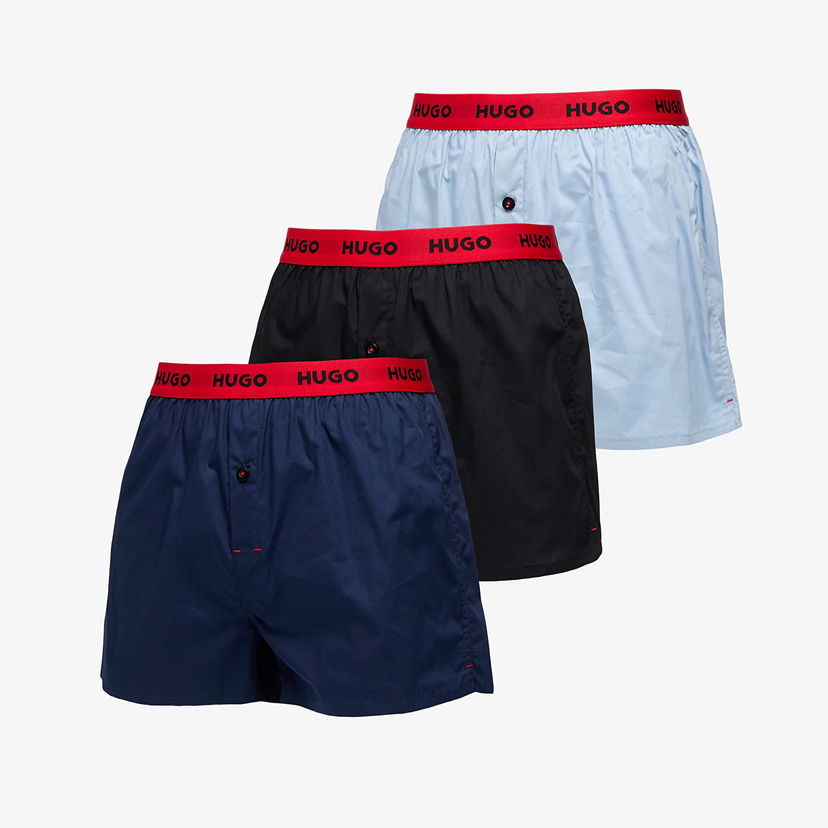 Boksarice BOSS HUGO BOSS Woven Boxer Shorts, 3-Pack Črna | 50532565-974