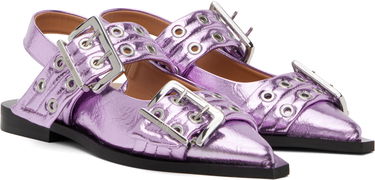 Modni dodatki GANNI GANNI Buckle Slingback Flats Lila | S2874, 3