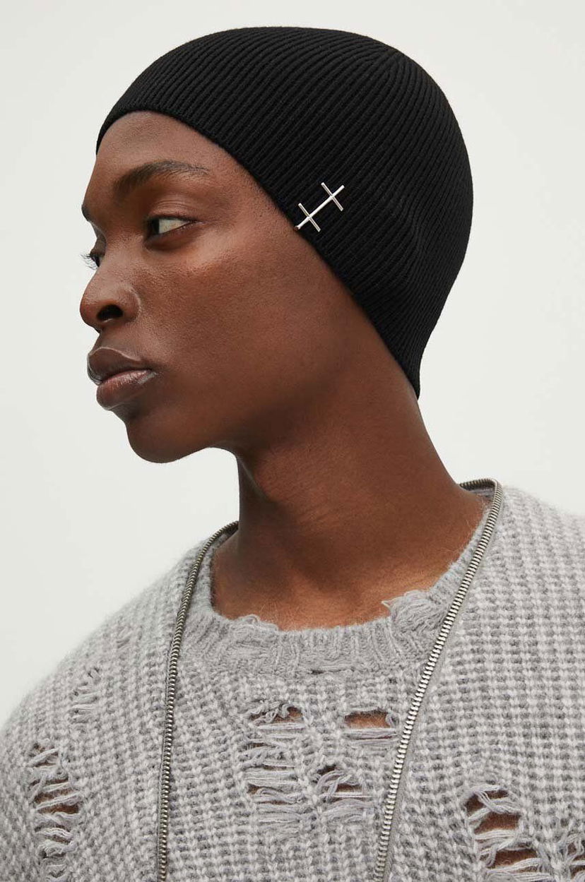 Beanie HELIOT EMIL Black Ribbed Knit Beanie Črna | PREAW24.16.107