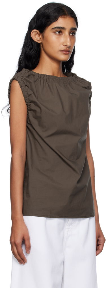 Majica brez rokavov Baserange Baserange Mia Gathered Blouse Rjava | TSMI-PO-AU25, 1