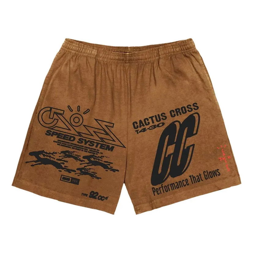 Kratke hlače Cactus Jack by Travis Scott Travis Scott Cactus Jack 92CC Shorts Rjava | TC-372