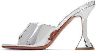 Modni dodatki Amina Muaddi Amina Muaddi Lupita Slipper Heeled Sandals Kovinski | LUPITA SLIPPER CL MIRROR, 2