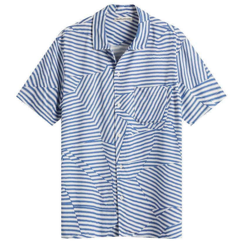Srajce YMC YMC Malick Vacation Shirt, Size Large Modra | P2YAJ-40
