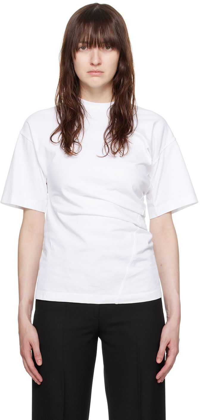 Majica TOTEME Twisted T-Shirt Bela | 243-WRT0342-FB0092