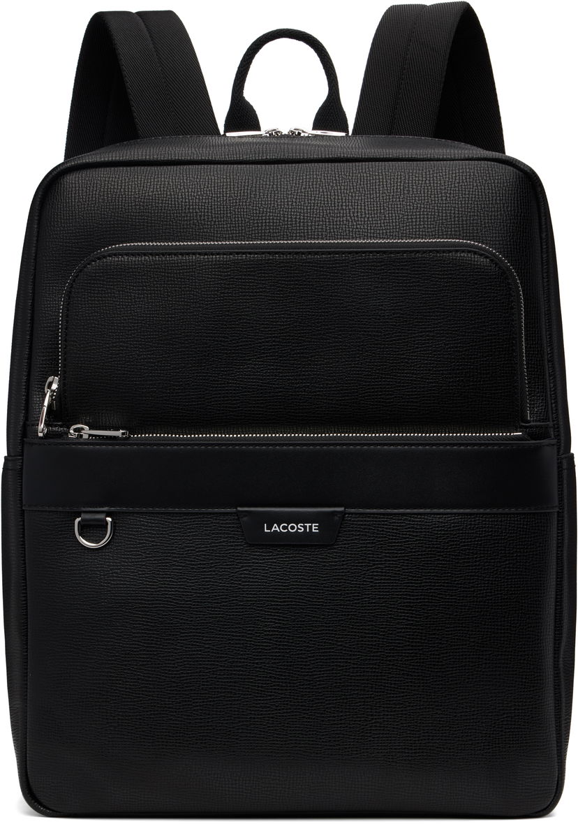 Nahrbtnik Lacoste Ossian Leather Backpack Črna | NH5051OI_000