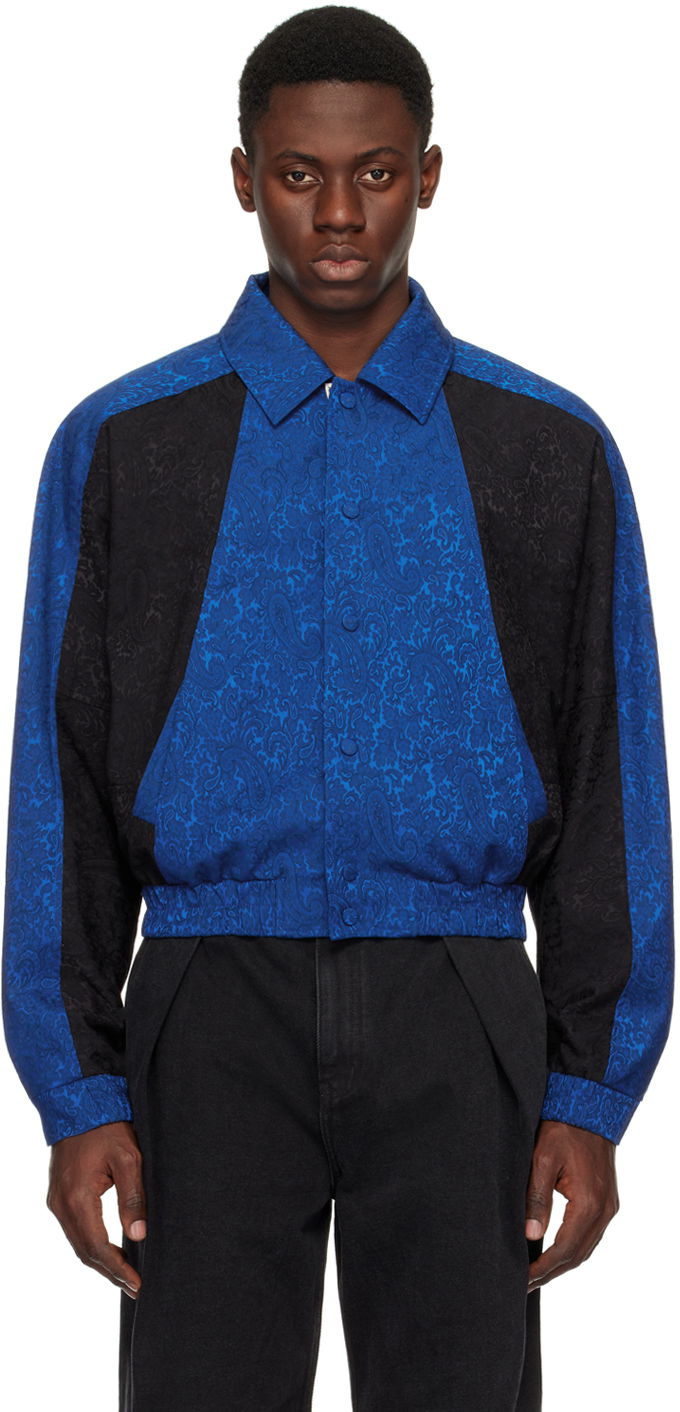 Bomber jakna ADER ERROR Jacquard Button-Up Jacket Modra | BN01SSJK0810BL