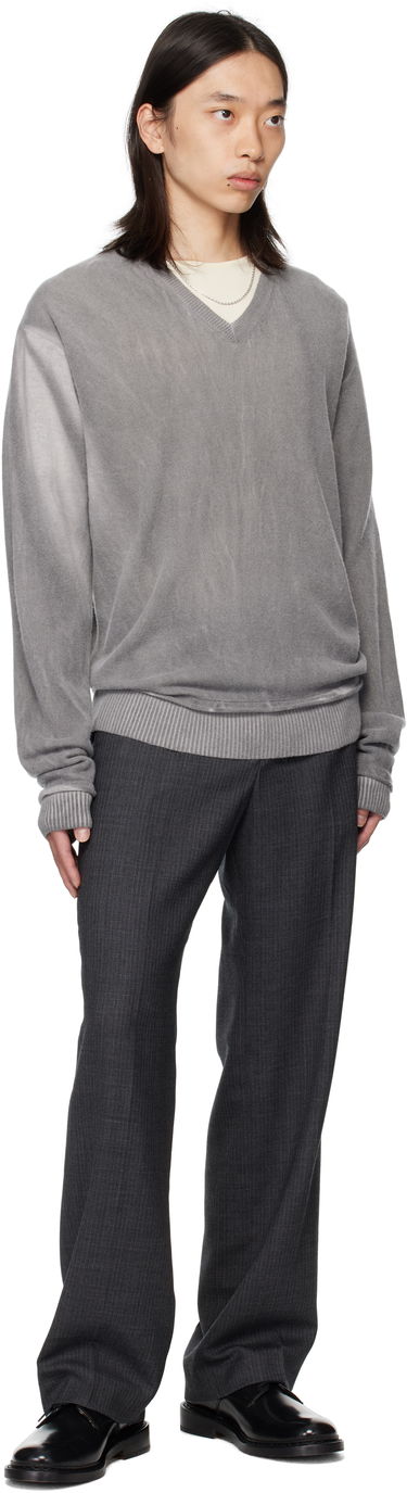 Pleteni pulover OUR LEGACY Our Legacy Parallel V-Neck Sweater Siva | M4253PGS, 3