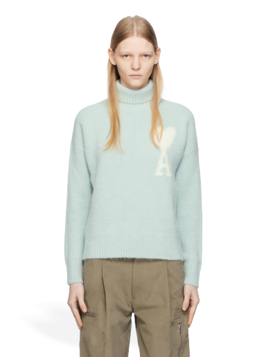 Pleteni pulover AMI Turtleneck Turkizna | UKS425.KN0032