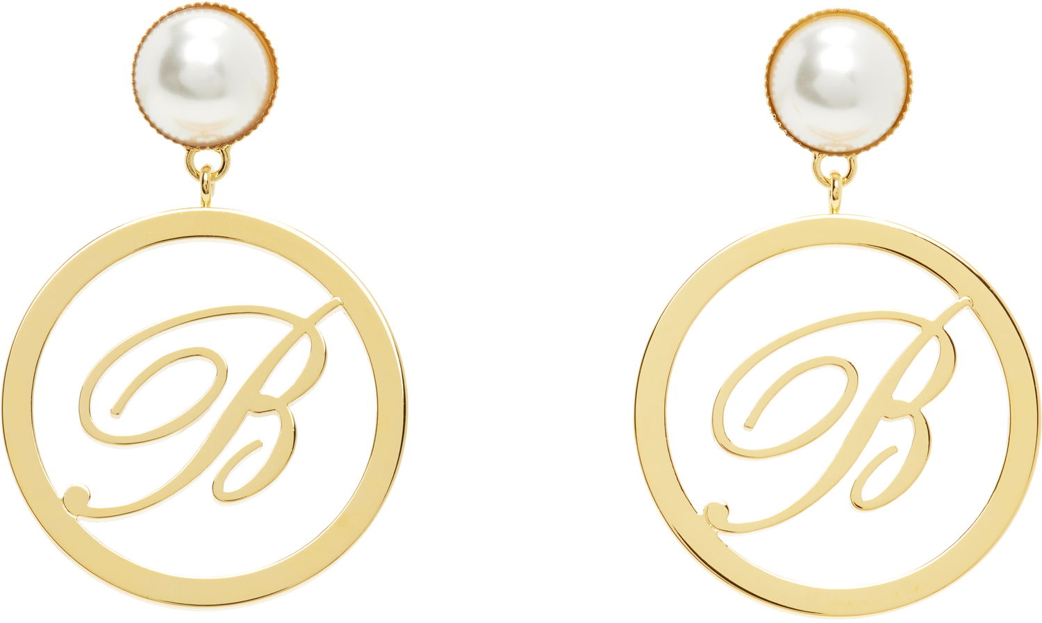 Uhani Blumarine Blumarine Faux-Pearl Initial Earrings Kovinski | P522W326A, 0