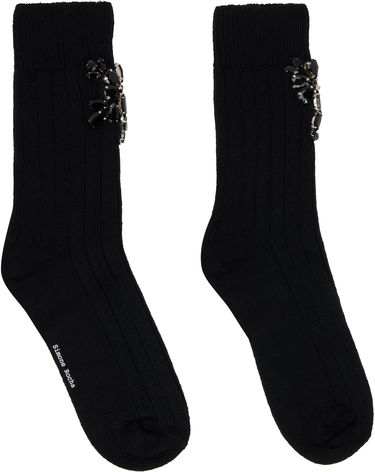 Nogavice Simone Rocha Simone Rocha Embellished Rose Ankle Socks Črna | SOCK66B 0634, 0